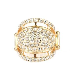 Elegant Gold and Silver Crystal Ring